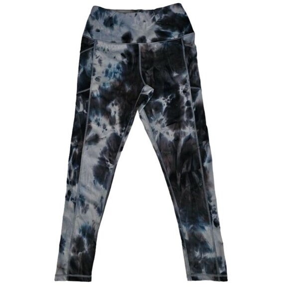 Aeropostale Sport Women's Black/White/Blue Tie Dye Print Leggings Size L/G - Picture 2 of 13